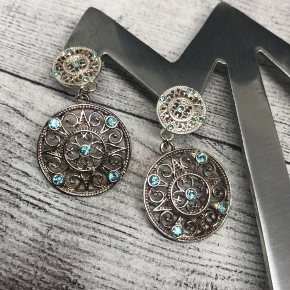 Vintage Avon bundle 2 glam dressy statement dangle drom earrings bejeweled. - Picture 5 of 6